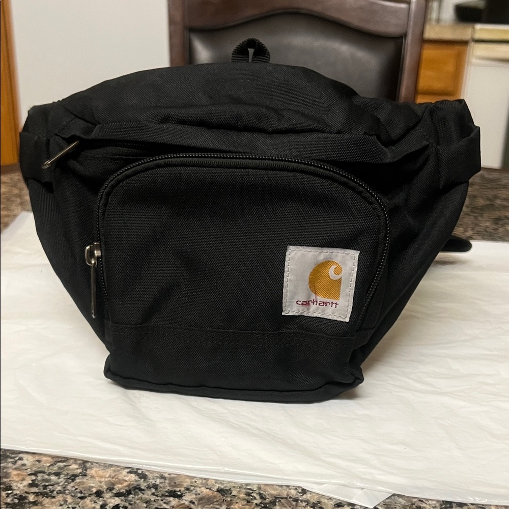 Carhartt Black Belt Bag with Logo Patch
